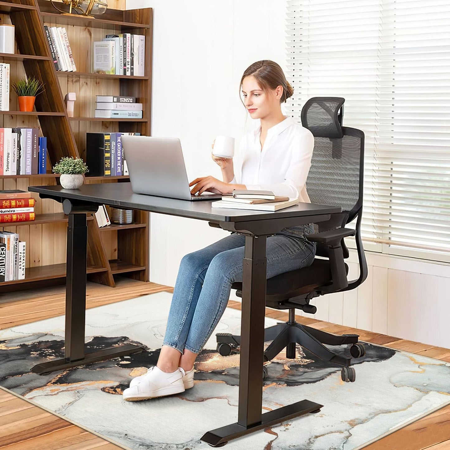 Anidaroel Office Chair Mat for Hardwood/Tile Floor, 48"x60" Desk Chair Mat for Office Gaming, Under Desk Rug for Rolling Chair, Anti-Slip Computer Chair Mats, Low-Pile Carpet Protector Rug