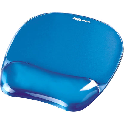 Fellowes Crystals Gel Mouse Pad Wrist Rest - Blue (91141)