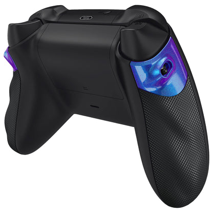 eXtremeRate Flexor Rubberized Side Rails Grips Button Stop Kit for Xbox Series X/S Controller, Anti-Slip Ergonomic Button Stopper Handle Grips for Xbox Core Controller – Chameleon Purple Blue