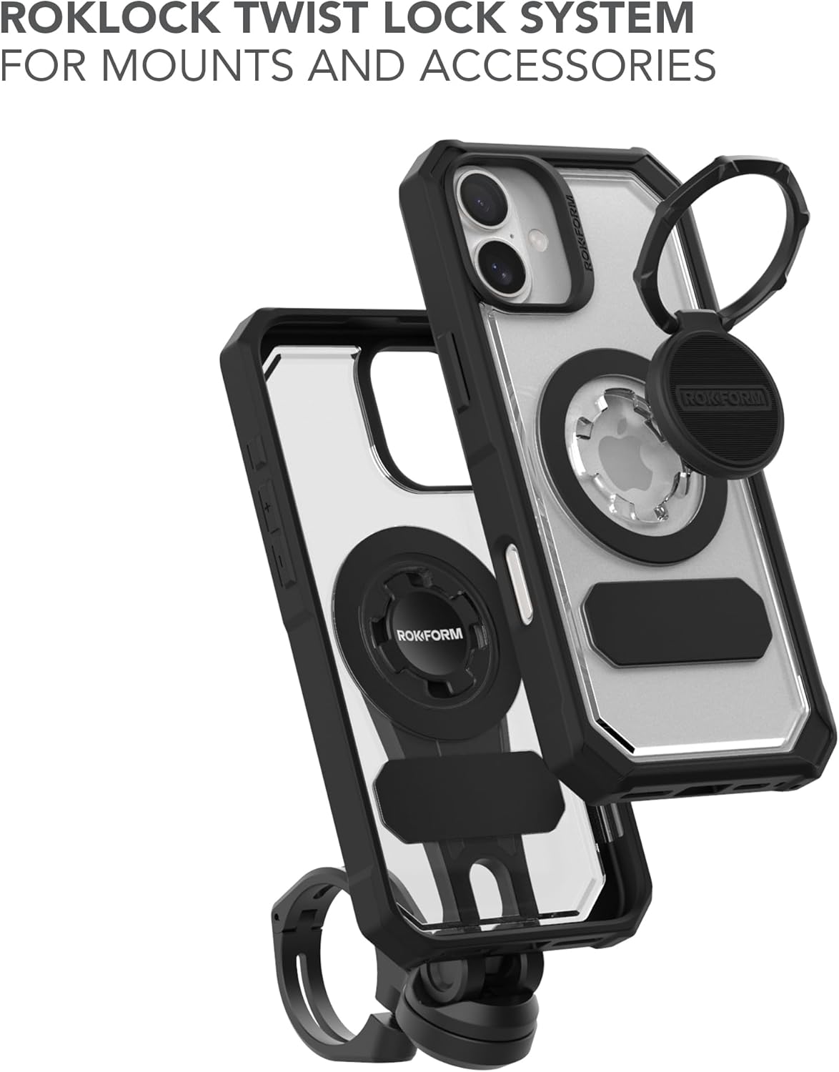 Rokform Rugged Case Compatible with iPhone 16 Pro Max, Magnetic Cover (Black)