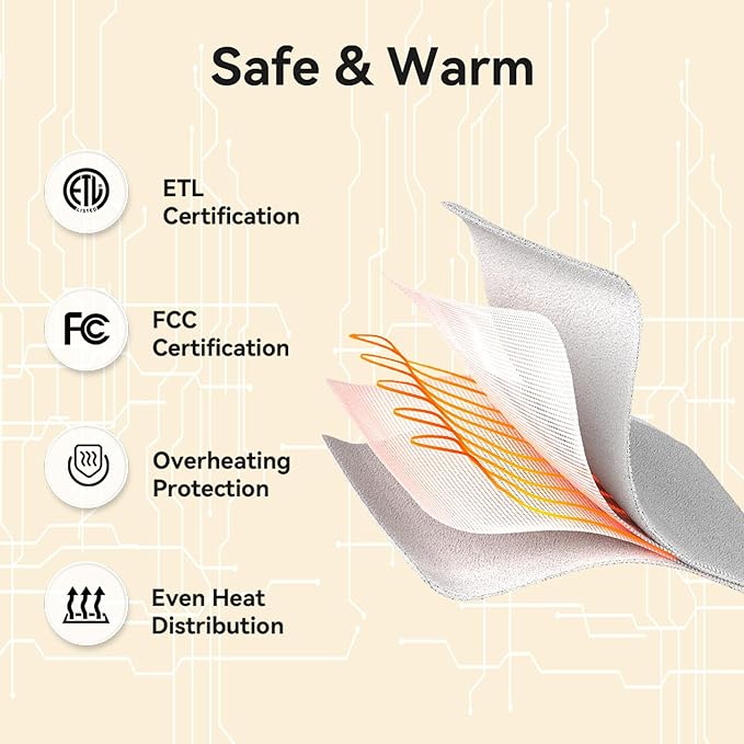 Electric Heated Blanket Twin Size, 62"x84" Electric Throw Blanket with ETL & FCC Certification, Fast Heating Blanket with 5 temperatures & 10 Hours Auto Off, Machine Washable, Candy Pink
