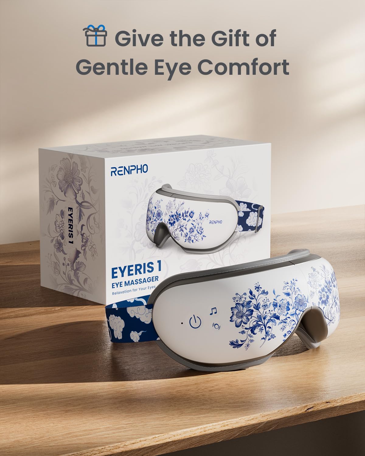 RENPHO Eye Massager with Heat, Valentines Day Gifts for Her Him Birthday Gifts for Women Mom, FSA Eligible HSA Eye Mask for Migraine,Sleep Mask for Dry Eyes Relax, Handheld Massager Eyeris 1