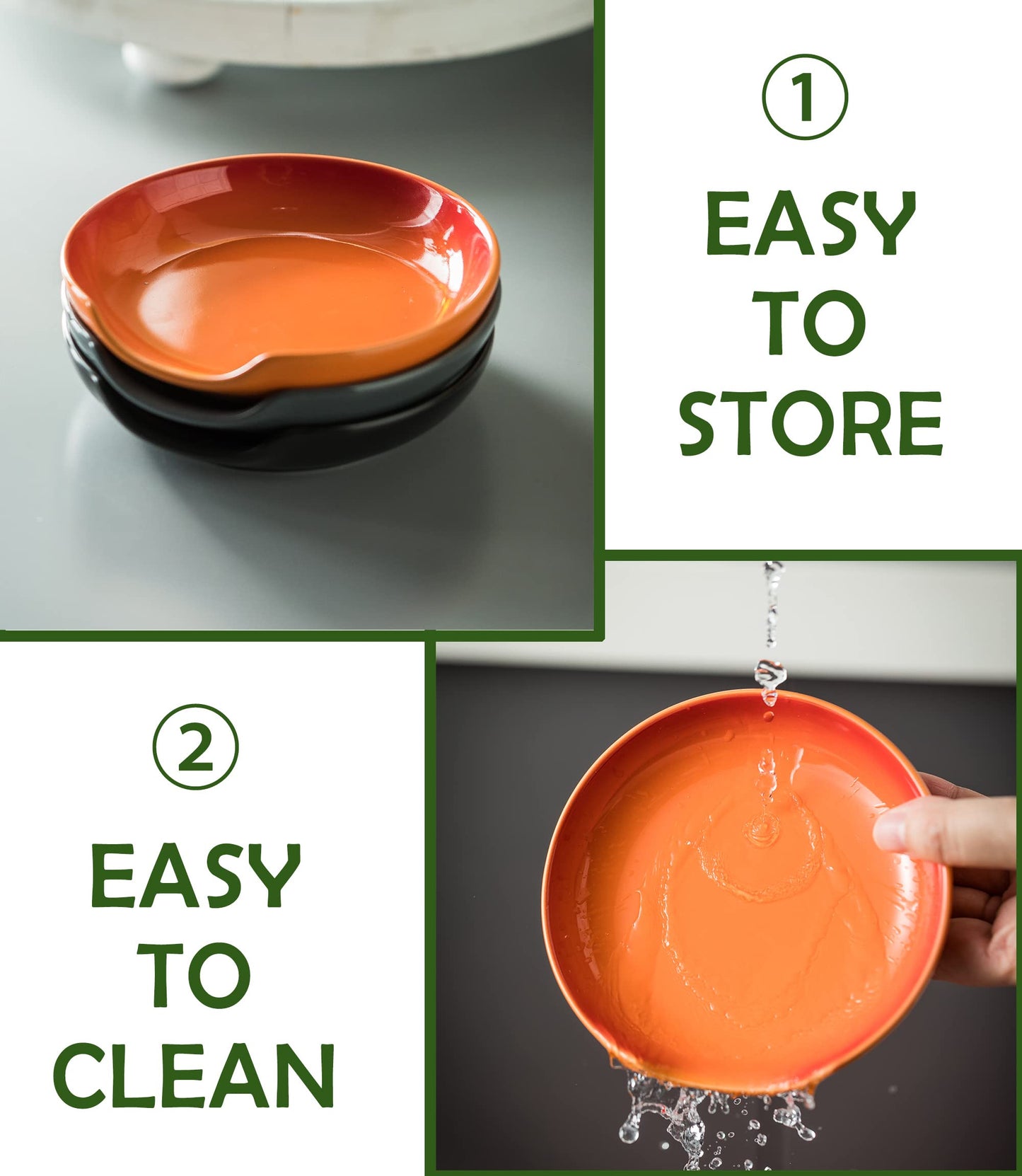 LYEOBOH Spoon Rest for Stove Top, Ceramic Kitchen Spoon Holder, 5 Inch Cute Fall Spoon Rest Cooking Ladles Rest for Spatula, Housewarming, Christmas, Mother's Day Gifts, Orange, PC1