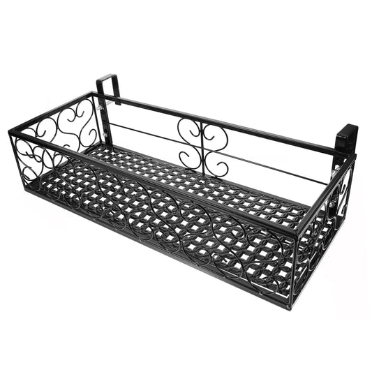 POPETPOP Hanging Window Plant Shelf Metal Flowerpot Rack Balcony Planters Railing Holder