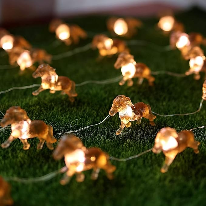 Horse Fairy String Lights Pony Cute Decorative Lights 20 LEDs Night Light 8.5ft USB or Battery Powered with Remote for Bedroom Farmhouse Barn Holiday Thanksgiving Decoration