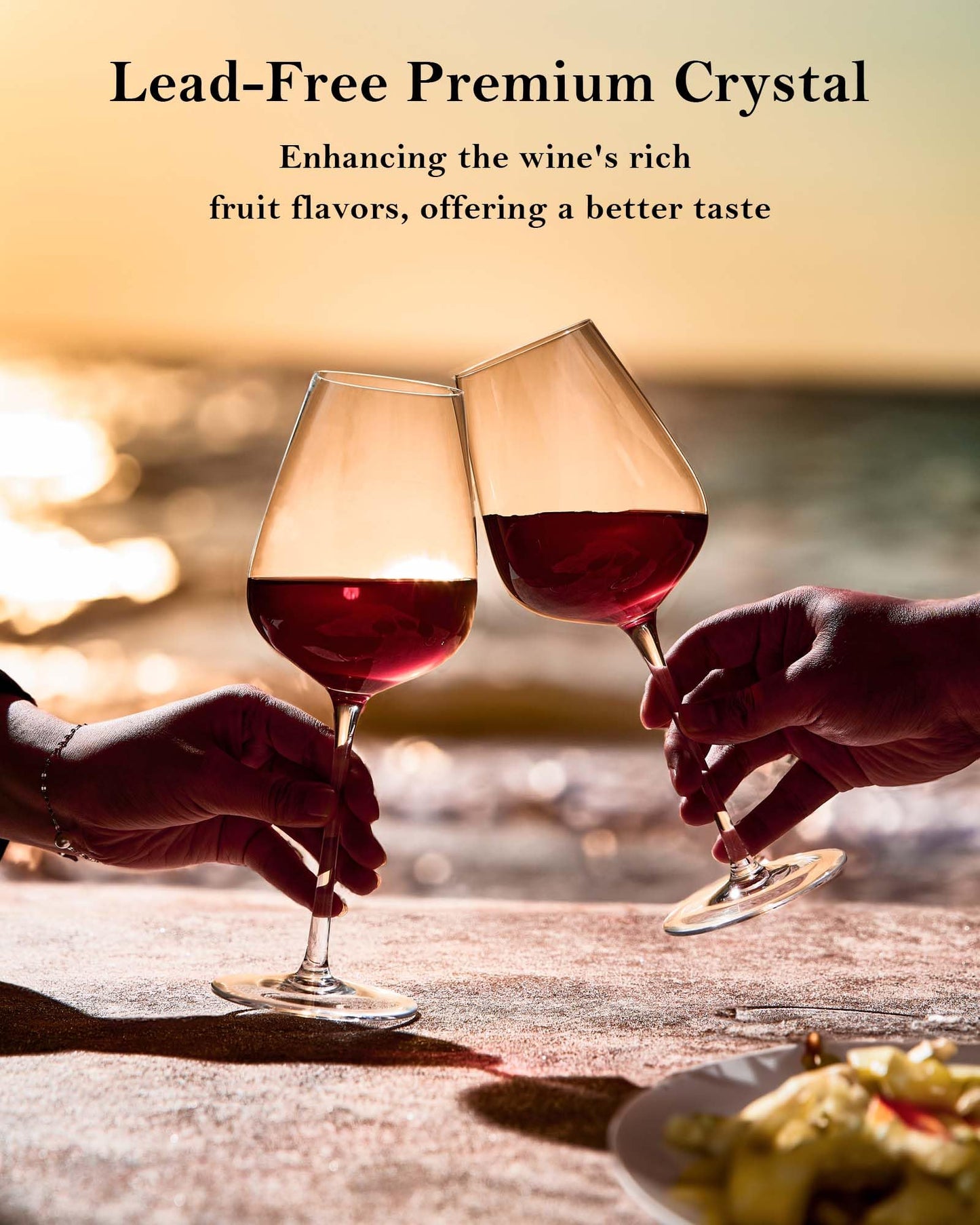 JBHO Hand Blown Italian Style Crystal Bordeaux Wine Glasses - Great Gift Packaging - Red Wine Glasses Lead-Free Premium Crystal Clear Glass - Set of 4-18 Ounce