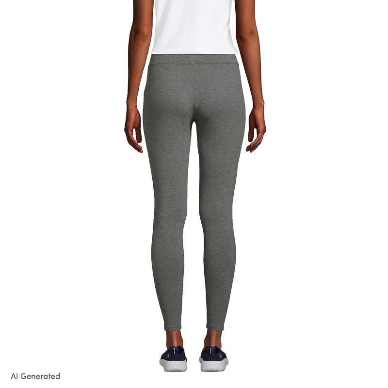 Lands' End Womens Starfish Leggings Charcoal Heather Regular Medium