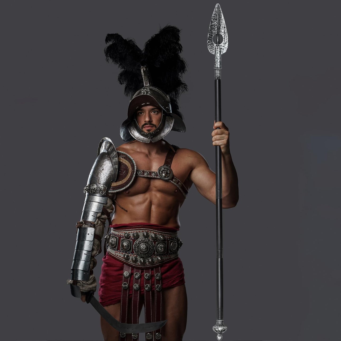 Spartan Spear 56In Medieval Roman Plastic Spear Prop Costume Accessory Weapon,Cosplay Vikings Role Play Decoration for Halloween Party