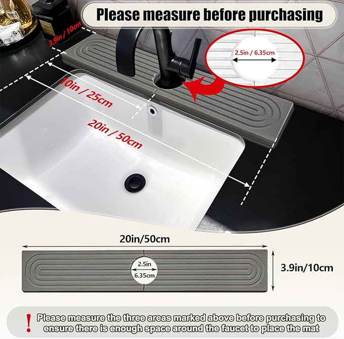 Faucet Mat For Kitchen Sink, Sink Stone Quick Dry Around Faucet, Super Absorbent