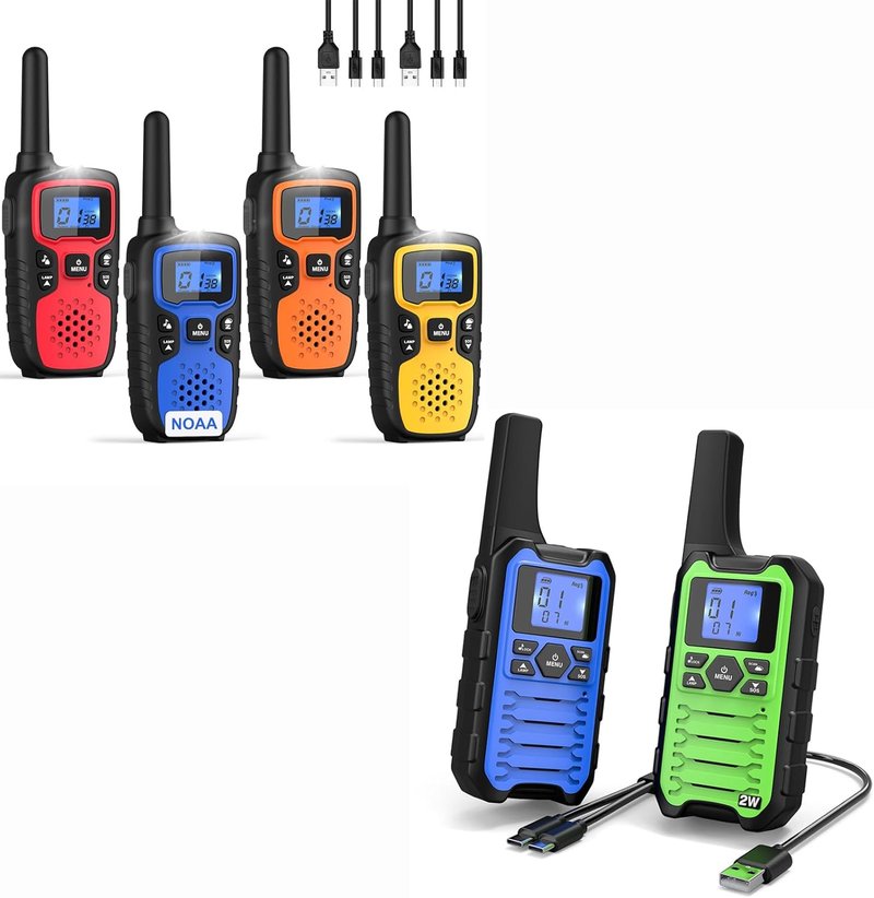 Walkie Talkies Long Range - Rechargeable 6 Pack for Adults | Ideal for Camping, Hunting & Emergency Use