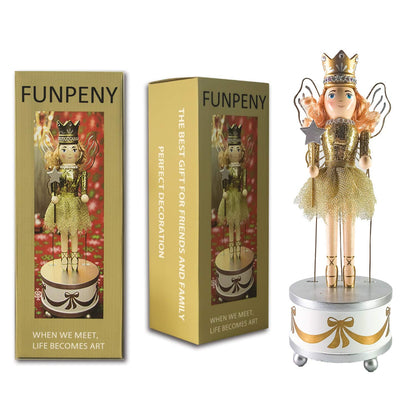 FUNPENY Classic Queen Ballet Dancer Nutcracker, Festive Collectible Nutcracker with Music Box, 12" Tall
