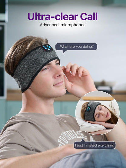 Fulext Sleep Headphones Bluetooth Headband,Sleeping Headphones Sports Headband, Long Time Play Sleeping Headsets with Built in Speakers Perfect for Workout,Running,Yoga