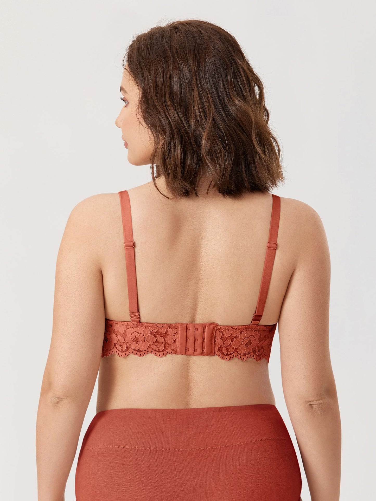 MOMANDA Women's Lace Nursing Bra Wirefree Padded Breastfeeding Maternity Bralette Cute More Coverage Pumpkin 36C