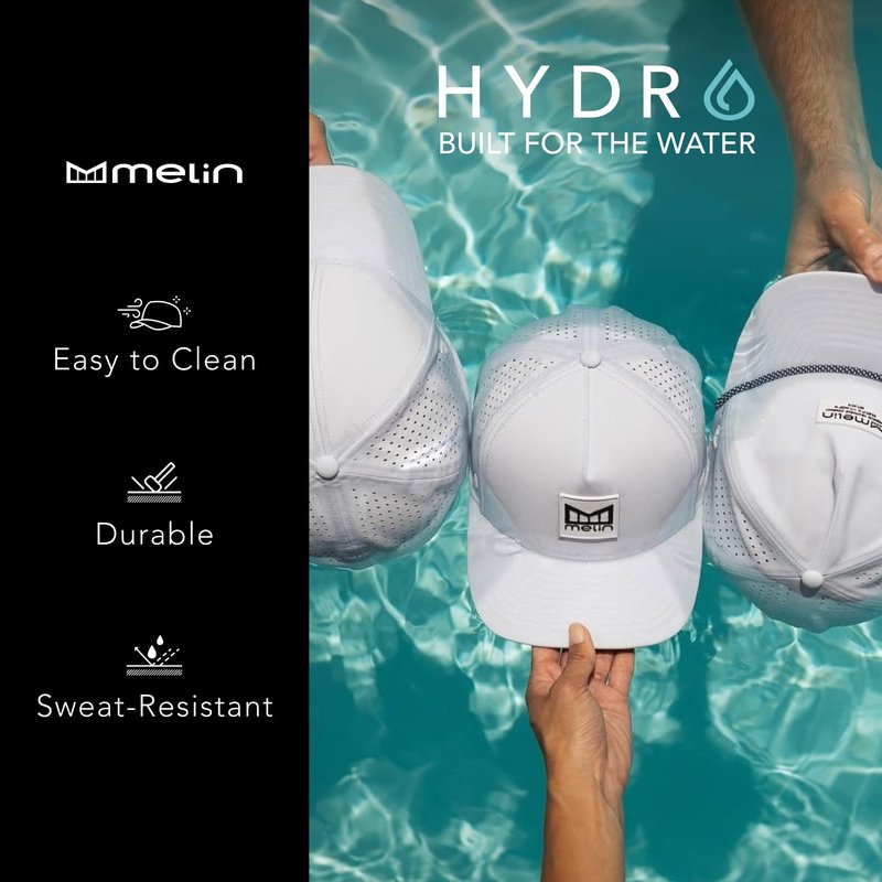 melin Trenches Icon Hydro, Maroon, Men's Performance Snapback Hats, Water-Resistant Fitted Flat Bill Baseball Caps for Men & Women, Golf, Running, or Workout Hat, XL