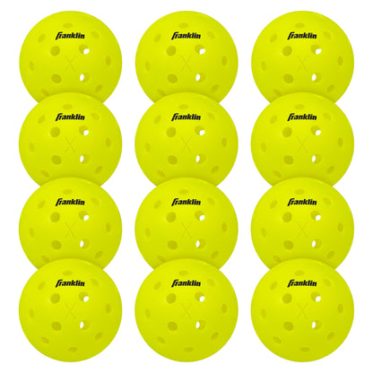 Franklin Sports Outdoor - X-40 Pickleball Balls - USA (USAPA) Approved - 12 Pack Outside - Optic Yellow - US Open Ball