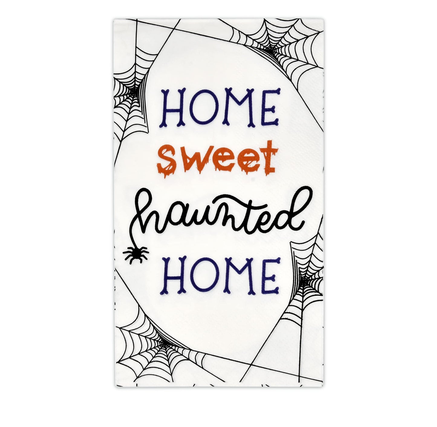 Gift Boutique Halloween Guest Napkins 100 Count Disposable Paper Hand Towels Black Orange Purple for Bathroom Buffet Dinner Haunted Home Party Decor