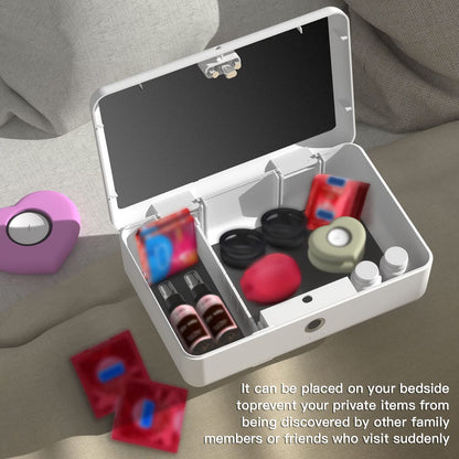 Biometric Fingerprint Storage Box,AICase Portable Cash Jewelry Security Case Lock Box Safe,Combination Lock for Car, Home,Office Travel White