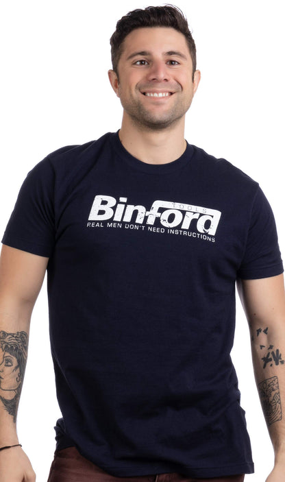 Ann Arbor T-shirt Co. Unisex Adult Binford Tools | Funny 90s TV Handyman Tool Humor, M Navy Blue