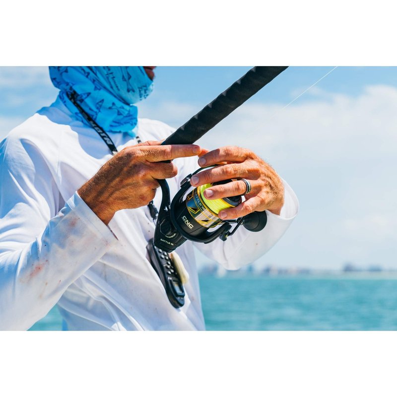 PENN Battle III Spinning Inshore Fishing Reel, HT-100 Front Drag, max of 12lb | 6kg, Made with Sturdy All-Aluminum Composition for Durability, Black Gold