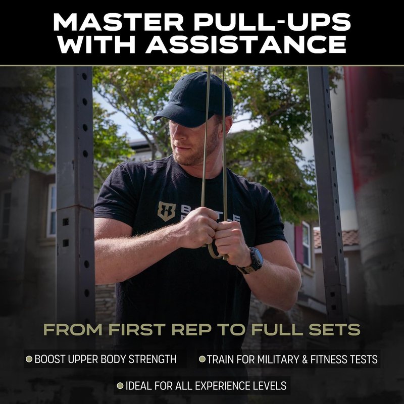 Battle Bunker Thick Resistance Bands Set for Pull Up Assist (3 Pack, 10–125 lbs) – Heavy Duty Workout Bands for Strength Training, Home Gym & Stretching – Durable Exercise Bands for Men & Women