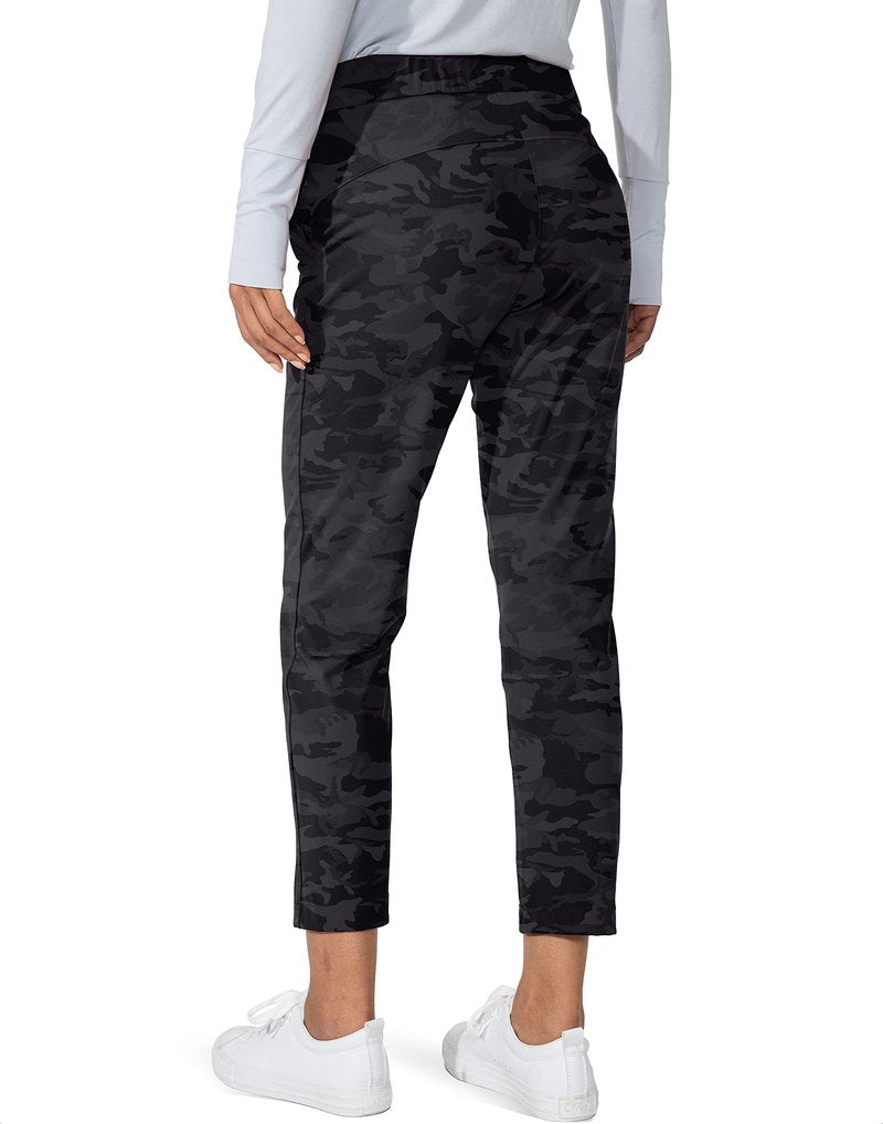 G Gradual Women's Pants with Deep Pockets 7/8 Stretch Sweatpants for Women Athletic, Golf, Lounge, Work (Black Camo, X-Small)