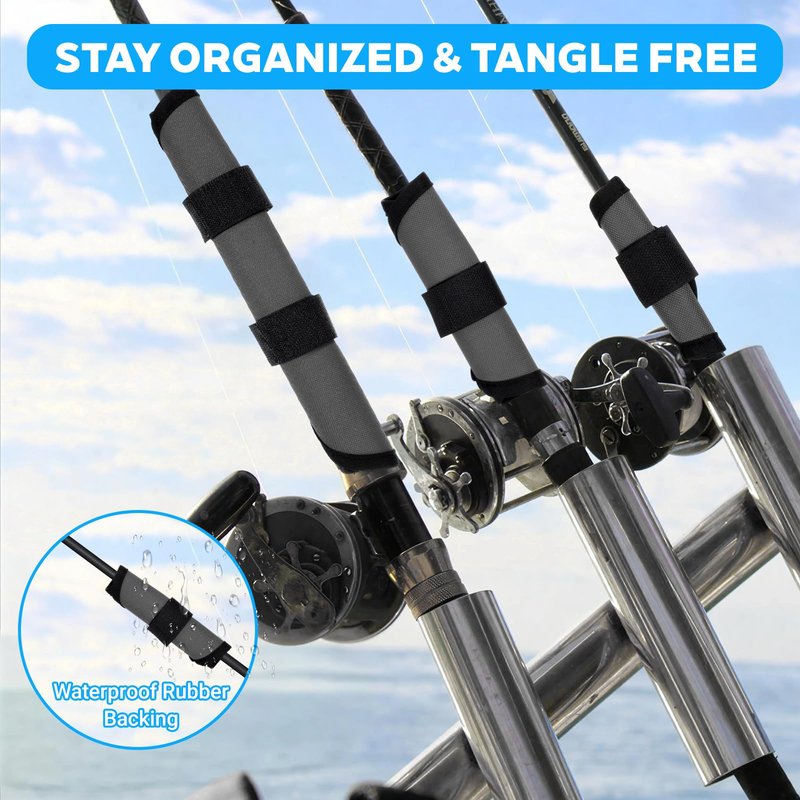 Abeillo 3 Size Fishing Lure Covers - 6 Pack Bait Gloves Fish Hook Storage Protectors Pole Sleeve Guard Lure Hook Bait Covers for Fishing Rod(Grey)