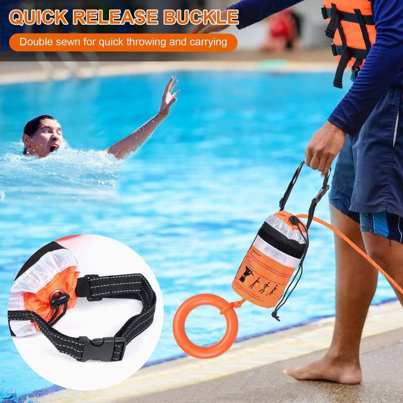 HOKINETY Water Rescue Throw Bag - 3/10 Inch Rope 70FT Up to 1900lbs Tensile Strength Throwable Flotation Device - Emergency Safety Equipment for Kayak Raft Boat