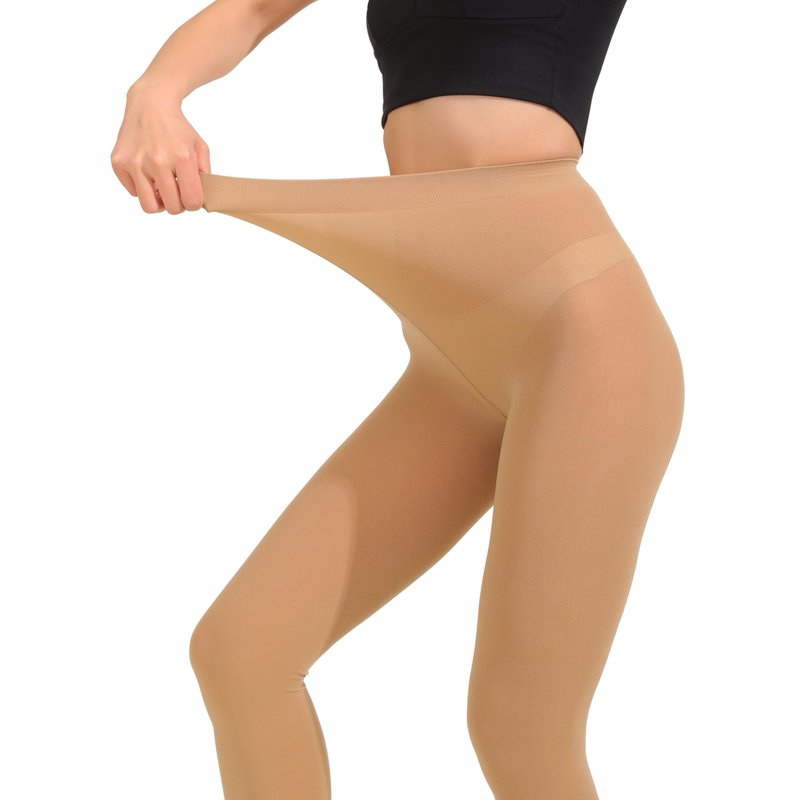 Paralinda 2 Pairs Women's Solid Color Tights 80D, Soft Opaque Microfiber Tights (Nude, S/M)