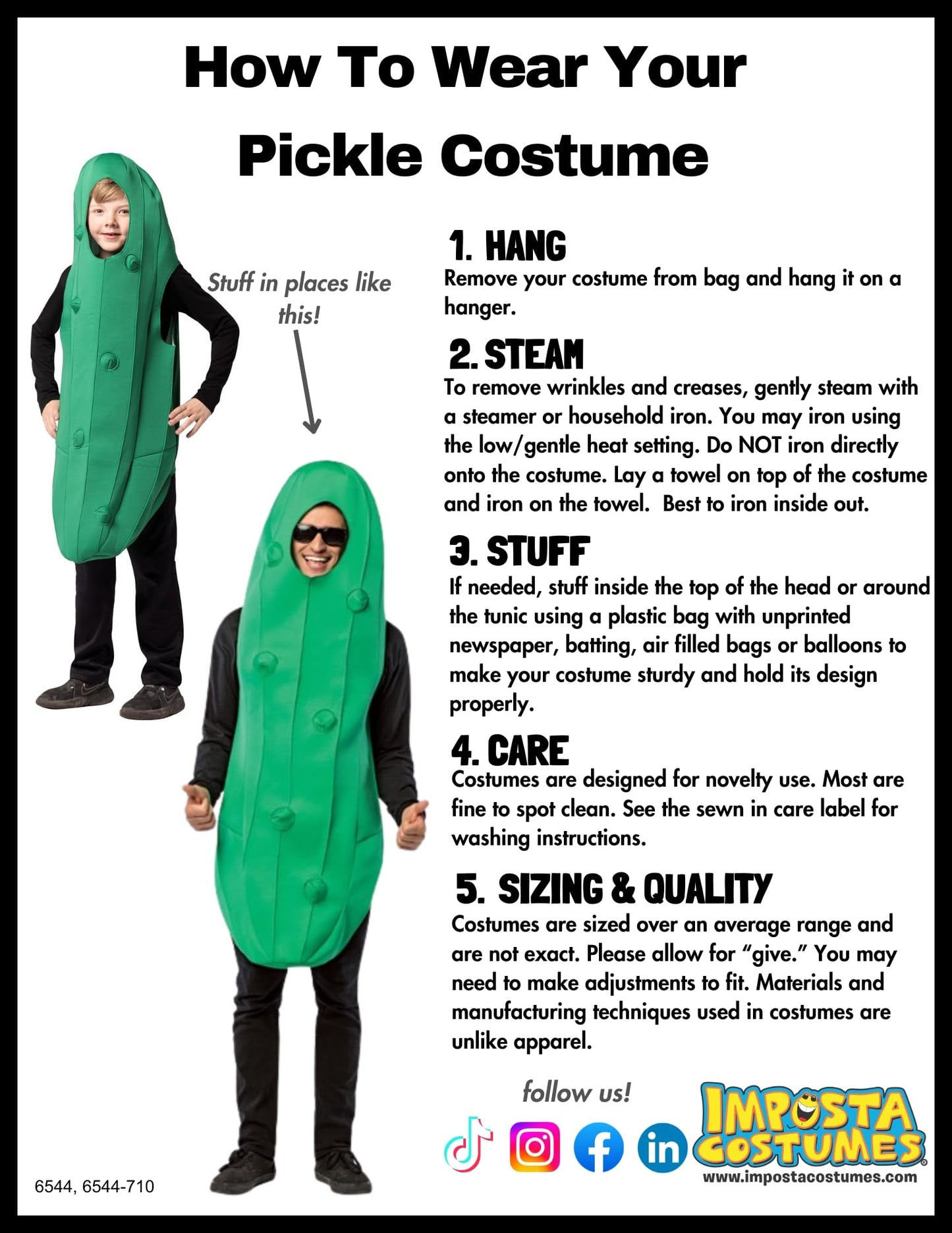 Rasta Imposta Men's Pickle Costume, Green, Adult One Size, (GC6544)