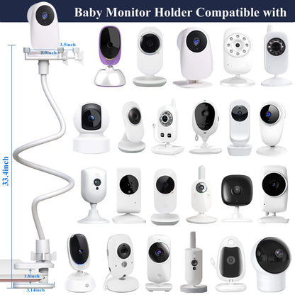 Derebir Baby Camera Holder Baby Monitor Mount Stand Compatible with HelloBaby/Blemil/jeeber/nooie/momcozy/GHB/BOIFUN/Motorola/BT/Dr.Care/Adjustable Flexible Monitor Stand Baby for Most 1/4" Camera