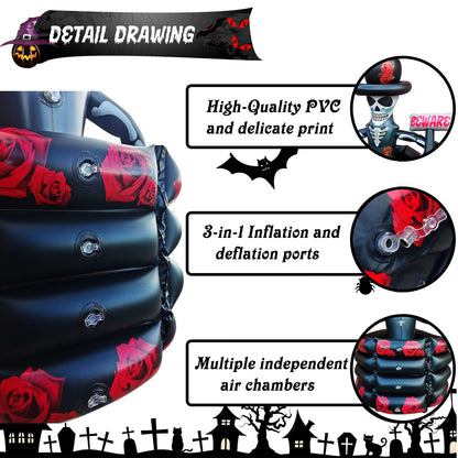 43 Inch Halloween Birthday Party Decorations Inflatable Cooler, 120+ Cans Halloween Supplies Large Capacity Scary Coffin Skeleton for Drink Beverage Holder, Party Favors for Adults Outdoor Indoor