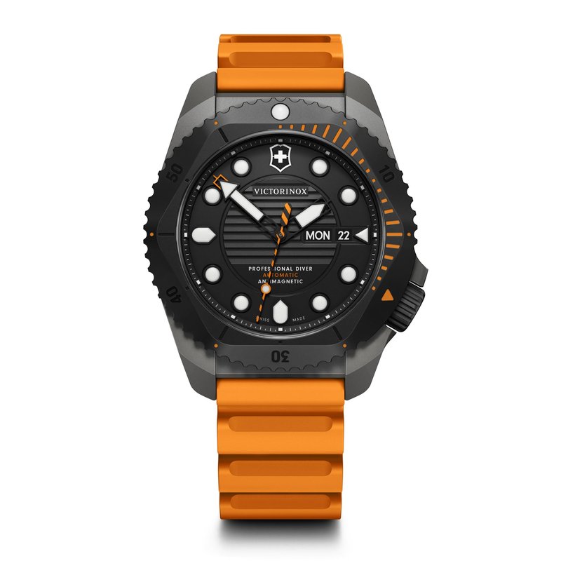 Victorinox Dive Pro Automatic Black Dial Yellow Rubber Strap Watch 43mm - 241996
