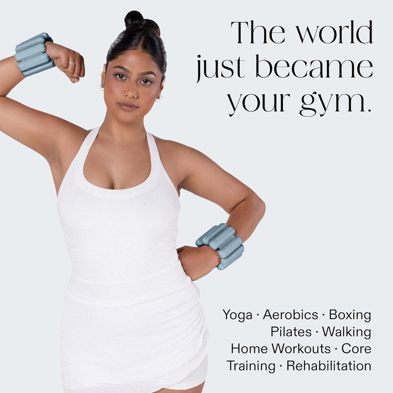Bala Bangles Adjustable Wrist & Ankle Weights - Soft Silicone Bands for Yoga, Pilates & Home Workouts | Unisex Fitness Gear