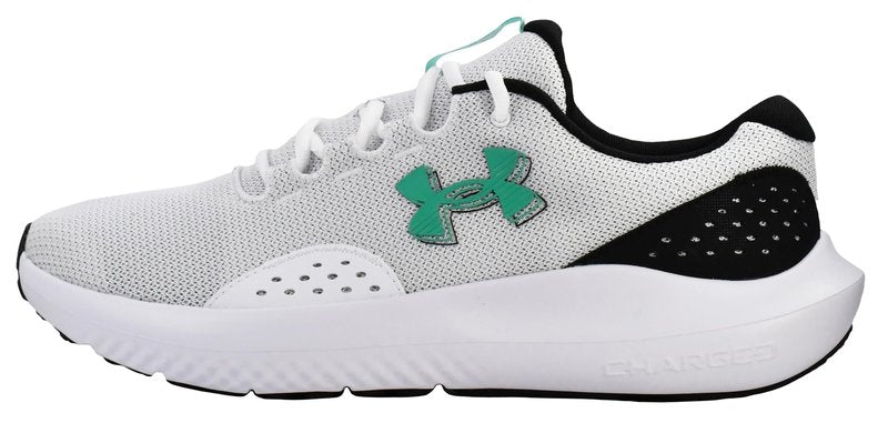 Under Armour Men's Charged Rogue 4 Sneaker, White/Black/Green Mode, 13