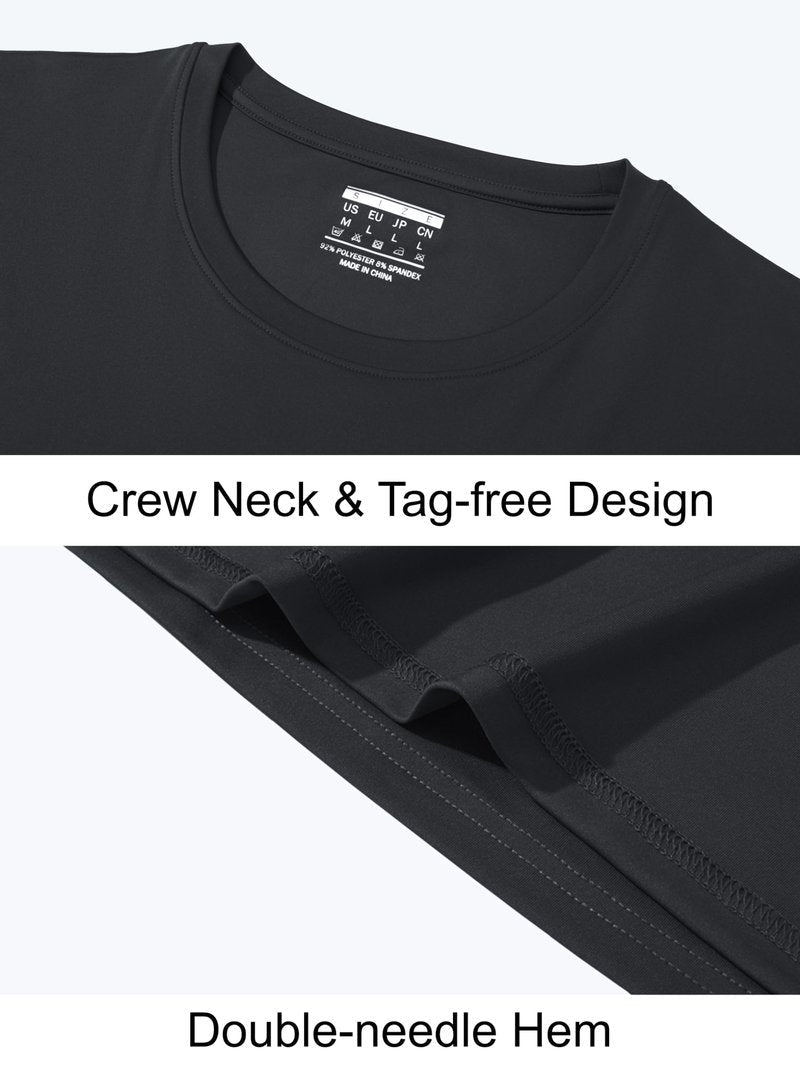 MAGCOMSEN Dry Fit T Shirts Shirts for Men Long Sleeve UPF 50 Summer Shirts UV Protection T Shirts Sun Blocking Rash Guard T Shirts Black M