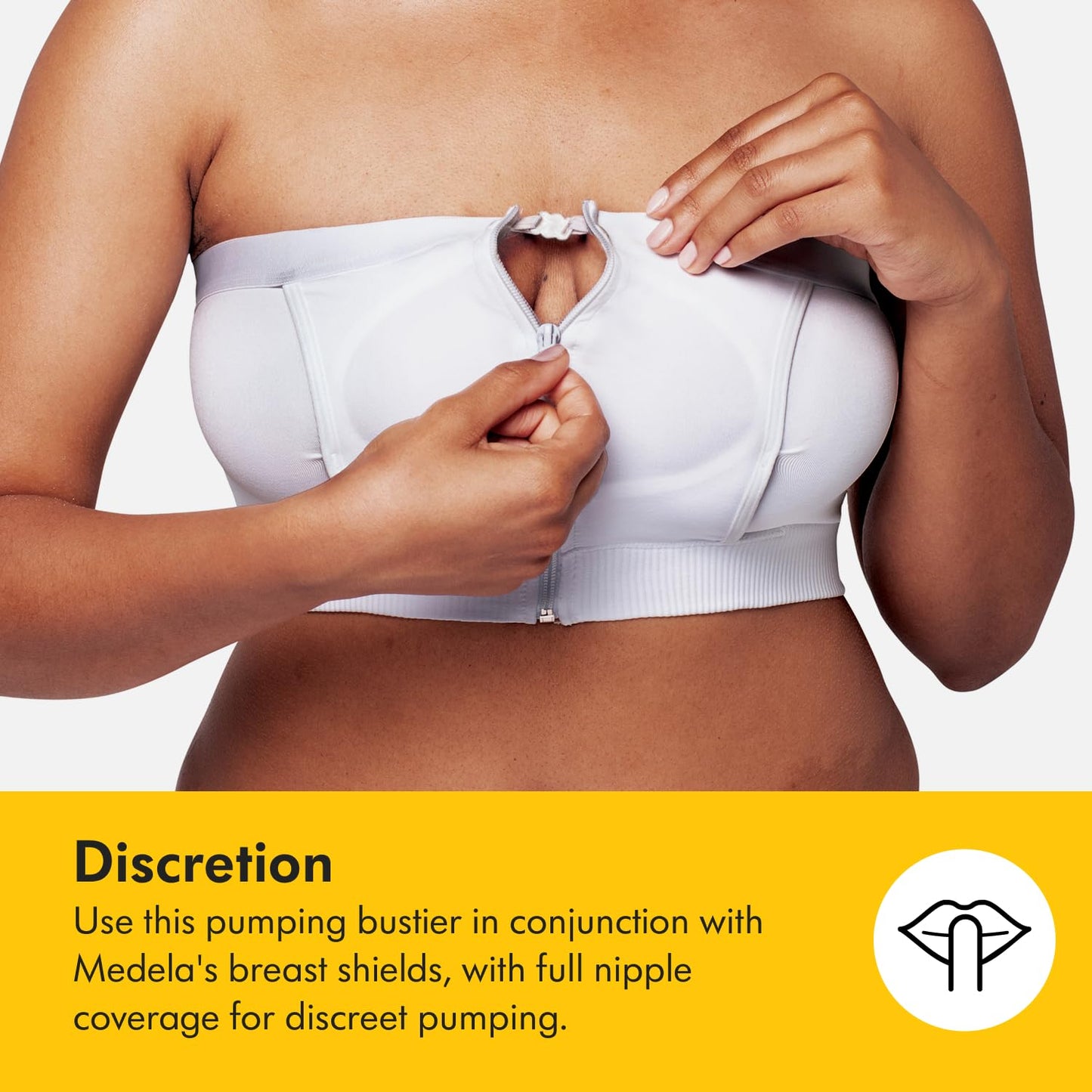 Medela Hands Free Pumping Bustier, Easy Expressing Pumping Bra with Adaptive Stretch and Easy Milk Flow Black