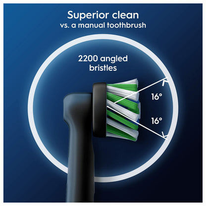 Oral-B Pro Cross Action Original Electric Toothbrush Head, X-Shape and Angled Bristles for Deeper Plaque Removal, Pack of 12 Toothbrush Heads, Suitable for Mailbox, Black