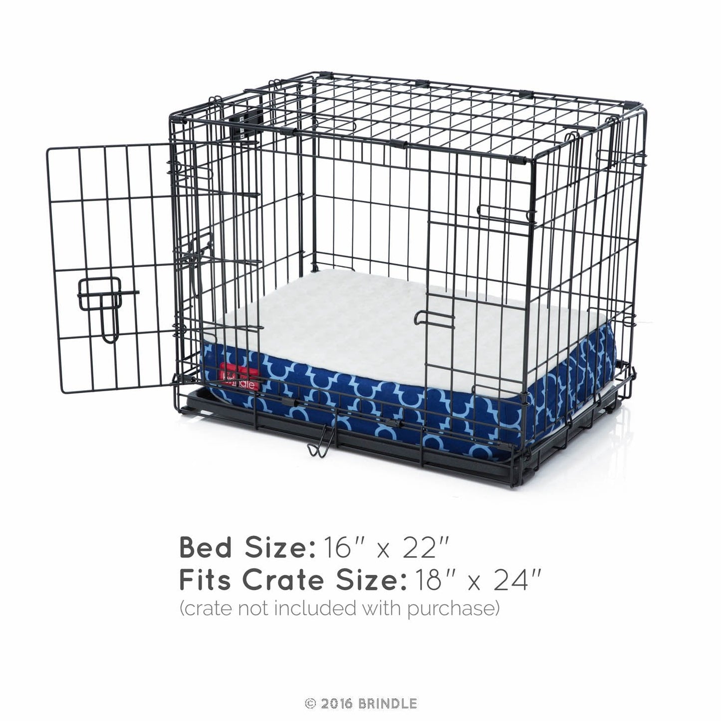 Brindle Waterproof Designer Memory Foam Pet Bed-Removable Machine Washable Cover-4 Inch Orthopedic Pet Bed-Joint Relief, Navy Trellis, Small
