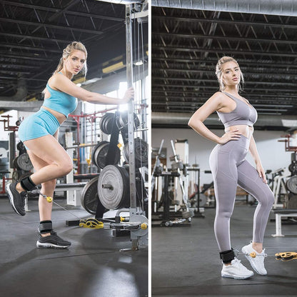 EastyGold Ankle Straps Ankle Resistance Bands Wrist Cuffs Padded Straps Adjustable Fitness Glute Kickback D-Ring for Cable Machine Gym Foot Leg Training Brace Support 1 Pair