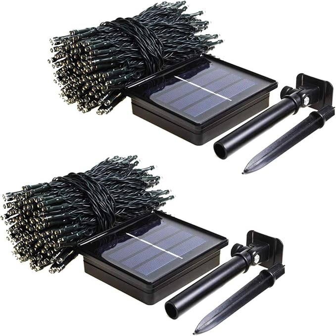 2 Pack 480 LED Solar Chrismas Lights Outdoor, 170 FT Super Long Solar String Lights for Outside with 8 Modes & Memory Function, Waterproof Twinkle Light for Xmas Tree Yard Party Decorations (Blue)
