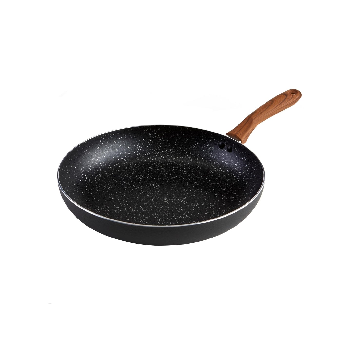 IMUSA USA Woodlook 8" Black Stone Fry Pan Handle and Speckled Nonstick Interior, 8"