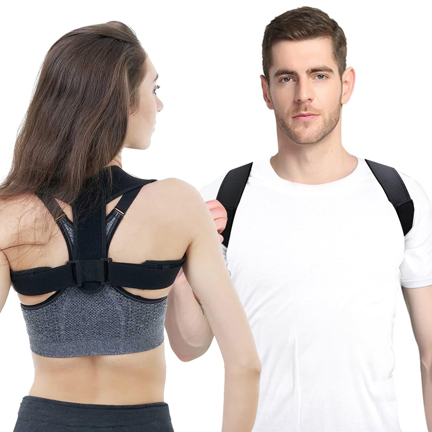 HLOES Posture Corrector for Women and Men,Adjustable Upper Back Brace, Breathable Back Support straightener, Providing Pain Relief from Lumbar, Neck, Shoulder, and Clavicle, Back.