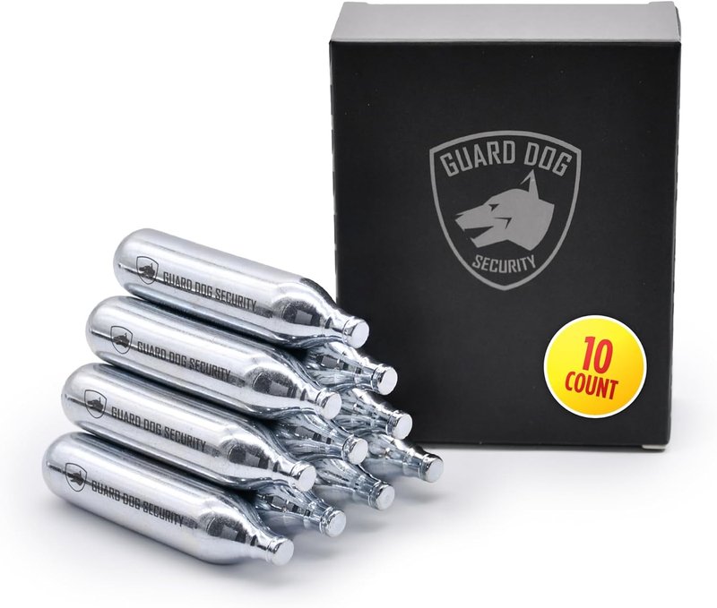 Guard Dog Security CO2 Cartridges - 8g & 12g Non-Threaded for BB Guns, Airsoft Pistols & Paintball Markers | Snug Fit, Solid Seal