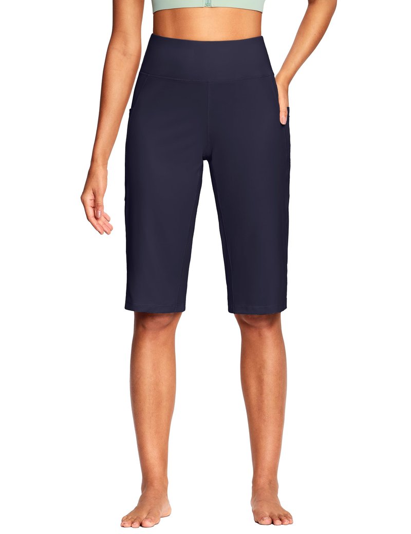 ISEEGZ 15"/ 18"/ 21"/ 25" Capri Pants for Women High Waist with Pockets Women's Capris Workout Yoga Pants Loose Straight Leg