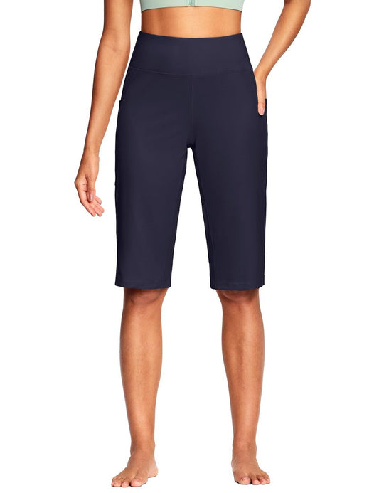 ISEEGZ 15"/ 18"/ 21"/ 25" Capri Pants for Women High Waist with Pockets Women's Capris Workout Yoga Pants Loose Straight Leg