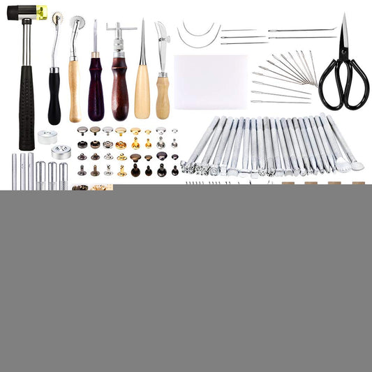 183Pcs Leather kit, Leather Working Tools Kit with Saddle Making Tools Set, Leather Rivets Kit, Prong Punch, Leather Hammer for Leather Working, Leather Making, Leather Craft DIY
