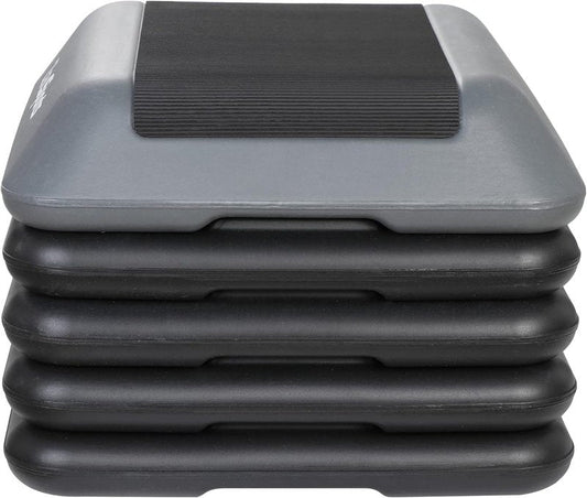 16 Inch Aerobic Step Platform - Adjustable Mini Exercise Stepper for Home Gym | Cardio Strength Training with 4 Risers