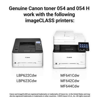 Canon Genuine 054 Black Toner Cartridge Compatible with LBP622Cdw, LBP623Cdw, MF641Cdw, MF642Cdw, MF644Cdw