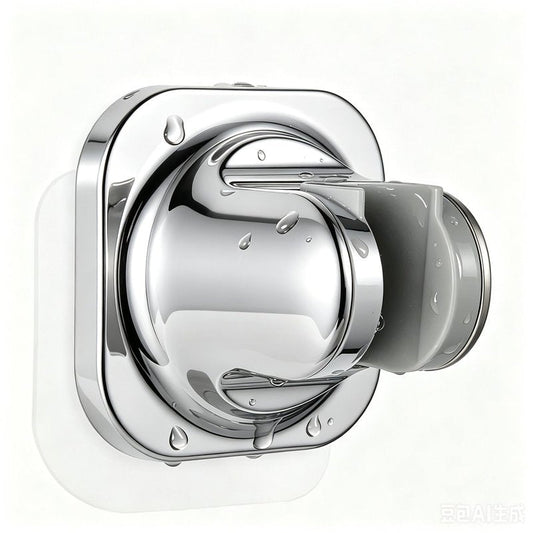 Handheld Shower Head Holder - 5 Positions Adjustable - Slide to Fit - Adhesive Mount with Screw Option, Bathroom Wall Mount Shower Hose Holder (Chrome)