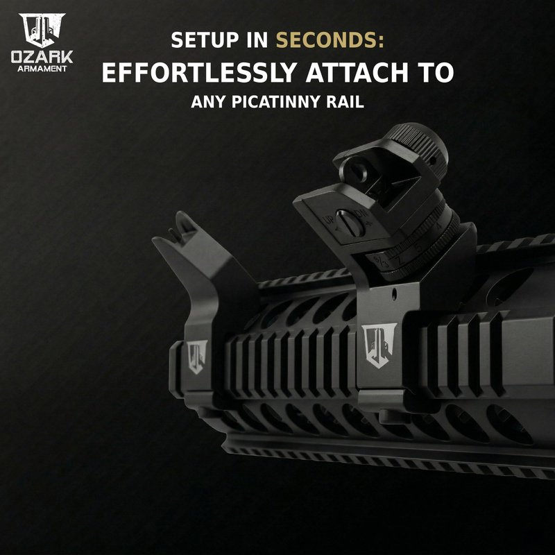 OZARK ARMAMENT 45 Degree Offset Iron Sights - Canted Iron Sights - 45 Degree Sights Works for Right & Left Hand Offset Iron Sights 45 Degree Backup Sights - 45 Degree Offset Sights - Fixed Iron Sights